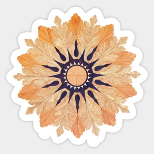 floral design on a wooden table Sticker